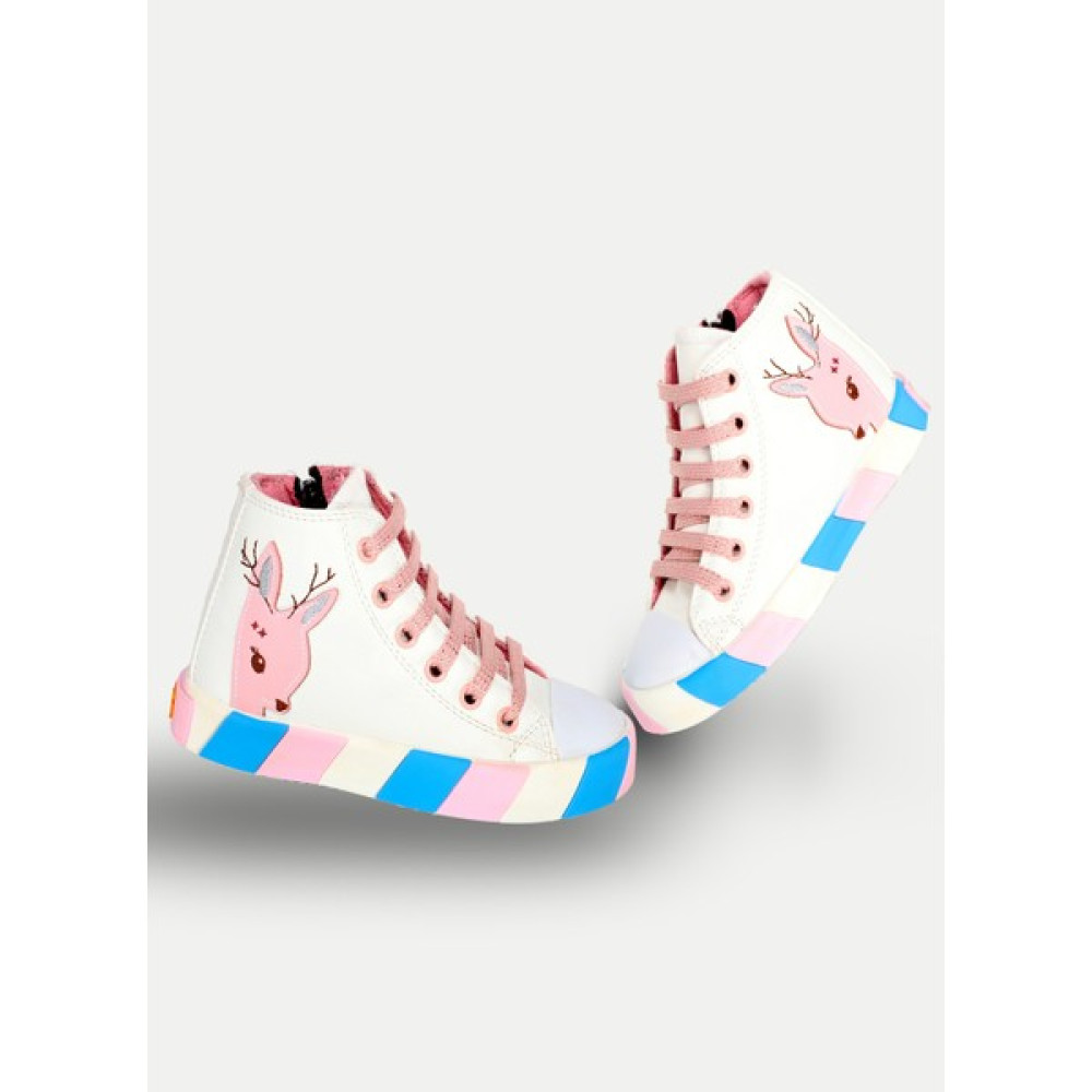 Casabony - Bambi Desenli - Beyaz Ortopedik Destekli Kız Çocuk Sneakers (34 Numara) Kız Çocuk Günlük Ayakkabısı Fiyatı