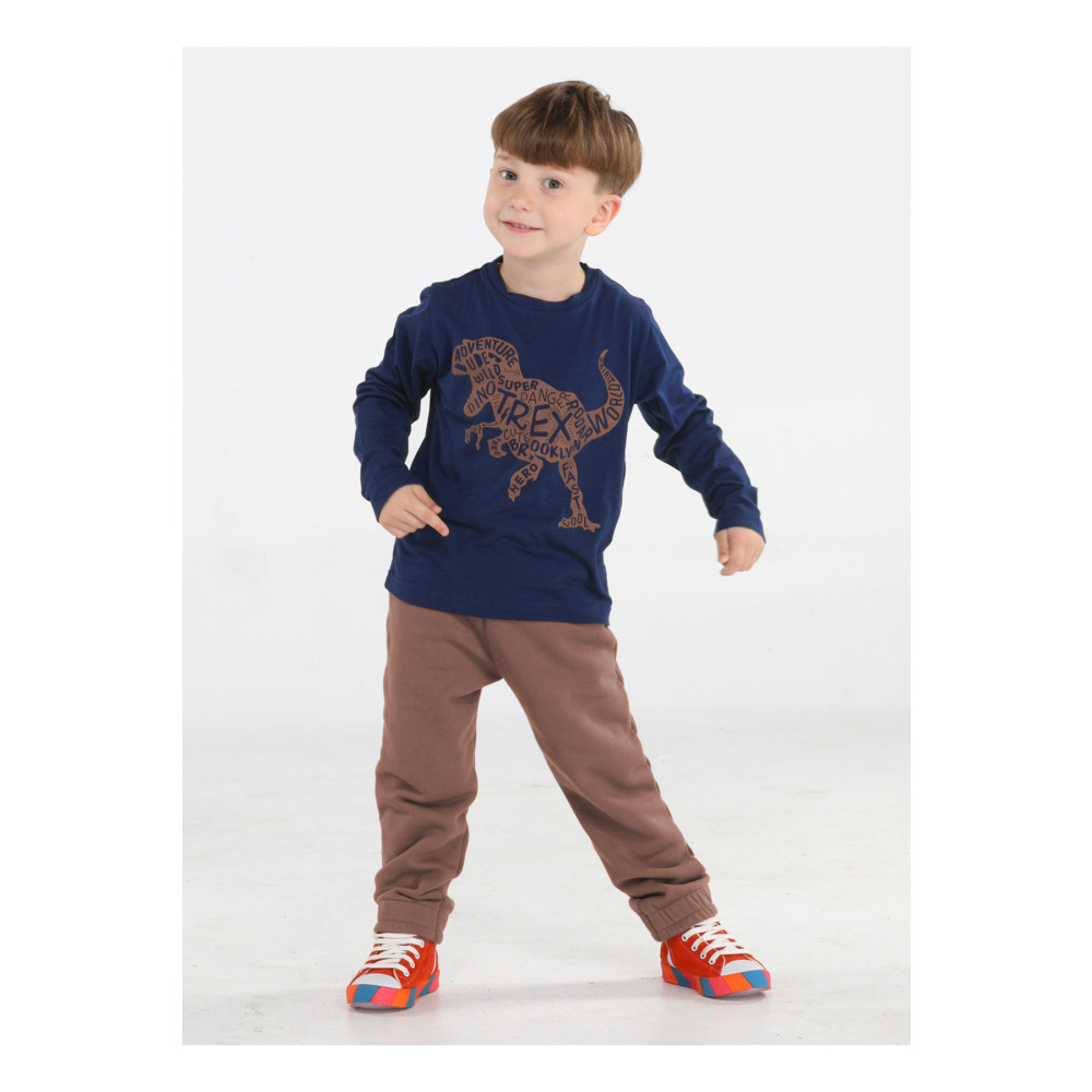 Casabony Kahve Yazılı Dino Jogger Pantolon + Tshirt Takım 5 YAŞ Beden Kadın Giyim Fiyatı