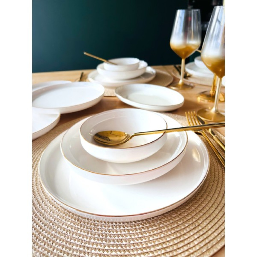 Casade Bella Gold Modern Bone Porselen 53 Parça 12 Kişilik Yemek Takımı Yemek Takımı Fiyatı