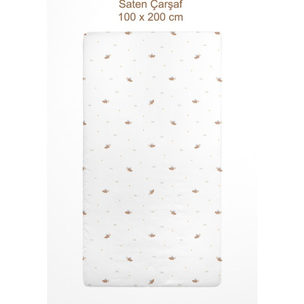 Casadora 100% Pamuk Saten Lastikli Çarşaf Seti - 100X200 cm + 50X70 cm - 100 x 200 cm - Sarı - Beyaz Bebek Yatak Çarşafı Fiyatı
