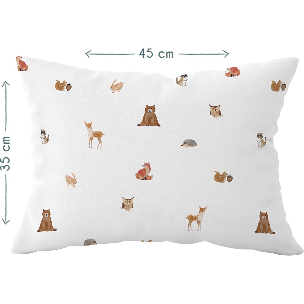 Casadora Baby Forest Amigos %100 Pamuk Penye Yastık Kılıfı 35X45 cm - Beyaz - 35 x 45 cm Yastık Kılıfı Fiyatı