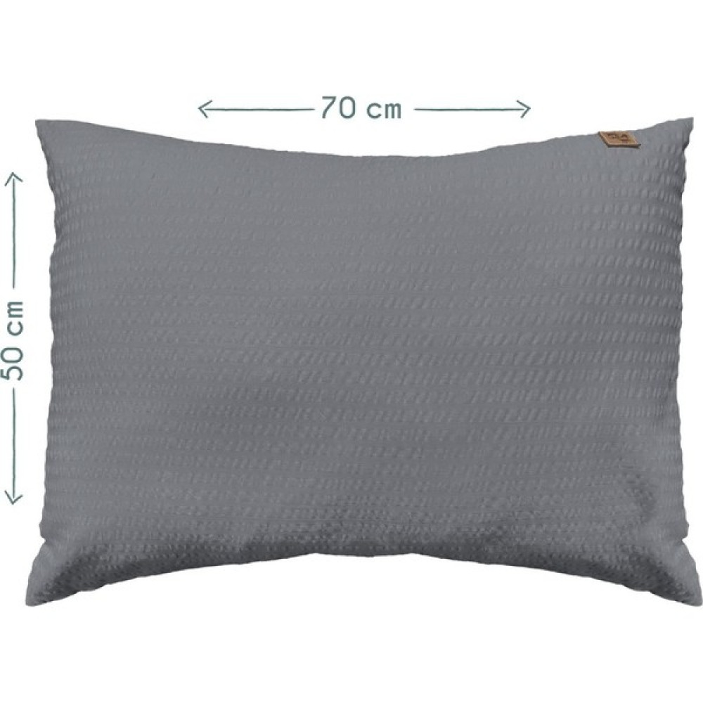 Casadora Baby Pamuk, Poplin Gofre Yastık Kılıfı - 50 x 70 cm - Füme - 50x70 Yastık Kılıfı Fiyatı