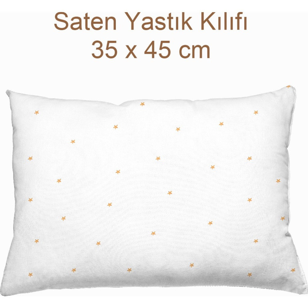 Casadora Baby Stars %100 Pamuk Saten Yastık Kılıfı - 35 x 45 cm - Sarı Yastık Kılıfı Fiyatı