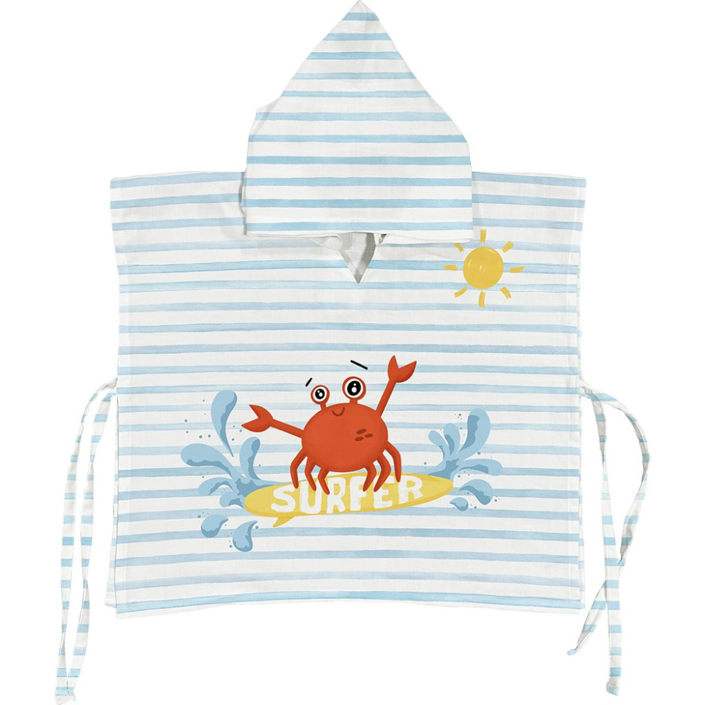 Casadora Baby Surfer Crab %100 Pamuk Bebek / Çocuk Müslin Panço - 0 - 2 Yaş Diğer Fiyatı