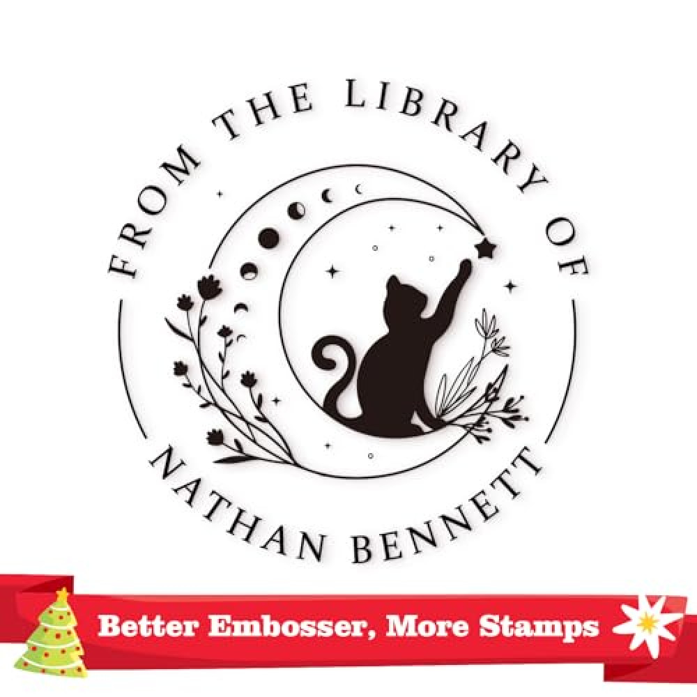 CasaFit Personalized Book Embosser - Custom Library Stamp with 100+ Designs, 6 Colors - Impressive Gifts for Book Lovers, Teachers & Students