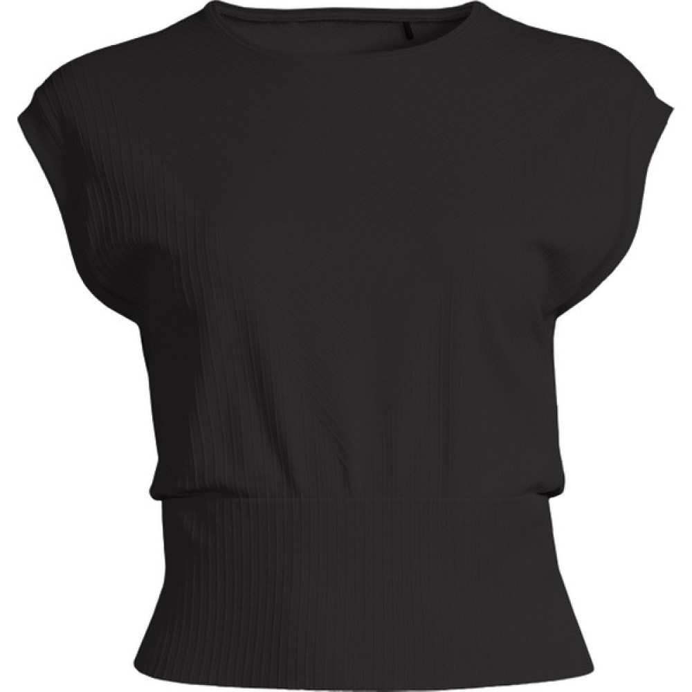 Casall Bisiklet Yaka Düz Siyah Kadın T-Shirt 23101-901 Seamless Graphical Rib Te Bayan T-shirt Fiyatı