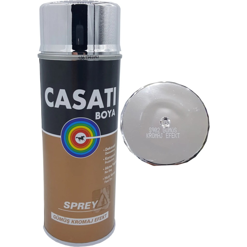 Casati Akrilik Sprey Boya Gümüş Kromaj Efekt (Eskitme) 400 ml Boya Malzemeleri Fiyatı