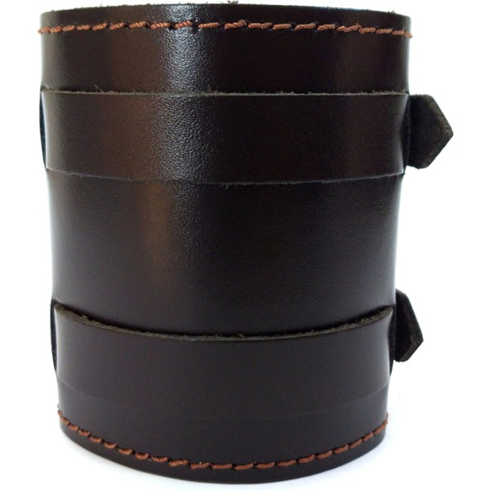 Cascades Leather Hakiki Deri Dikişli Koyu Kahverengi Geniş Osmanlı Bileklik Saat ve Bileklik Aksesuarı Fiyatı