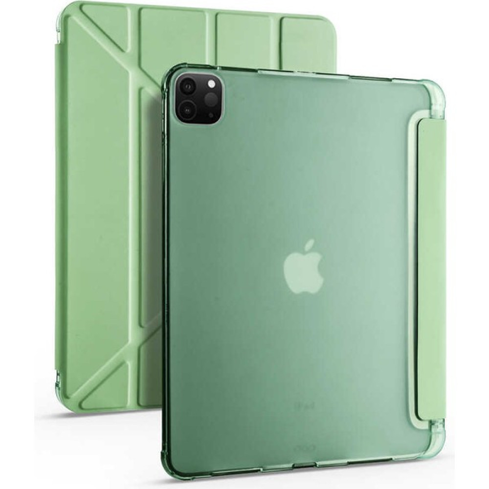 Case 4U Apple iPad Pro 11 2020 Kılıf Kalem Bölmeli Tri Folding Smart Standlı Pu Deri Arkası Yumuşak Silikon 360 Tam Koruma Açık Yeşil Tablet Kılıfı Fiyatı