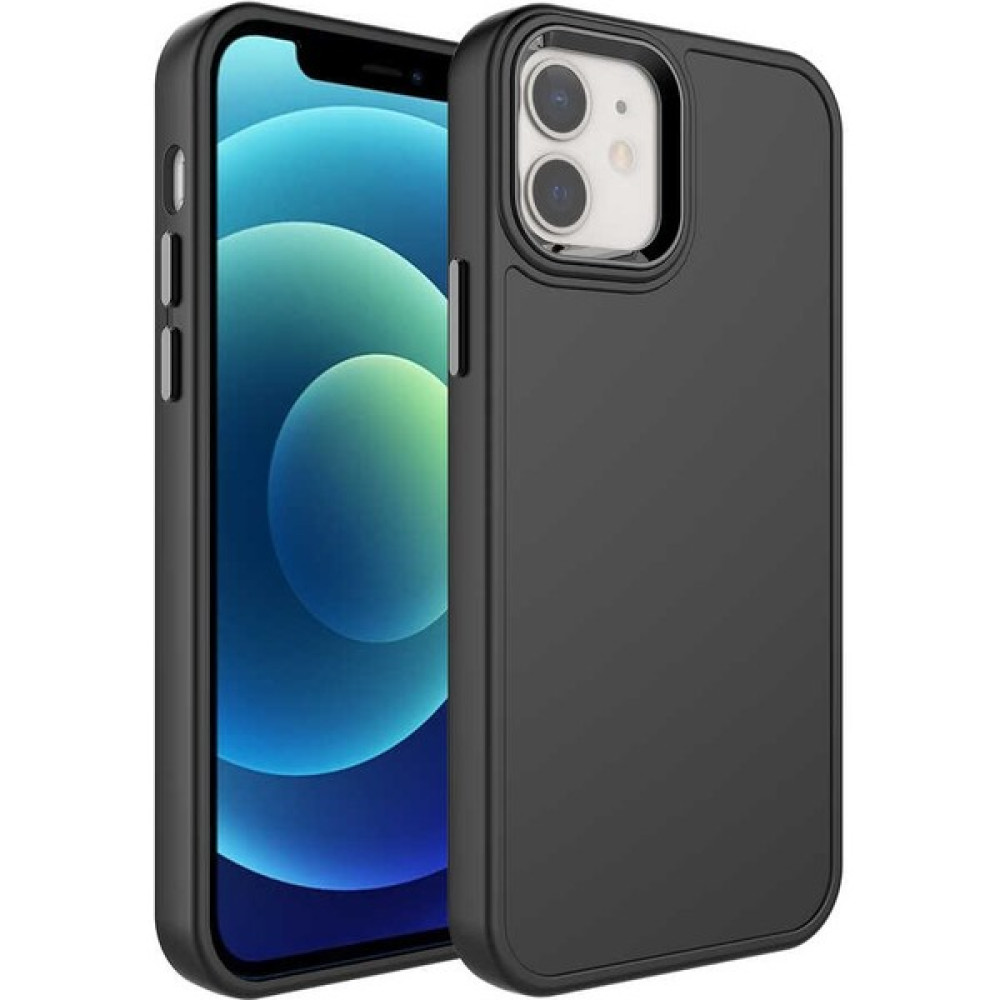 Case 4U Apple iPhone 11 Kılıf Metal Çerçeve ve Buton Tasarımlı Sert Zore Botox Kapak Siyah Cep Telefonu Kılıfı Fiyatı