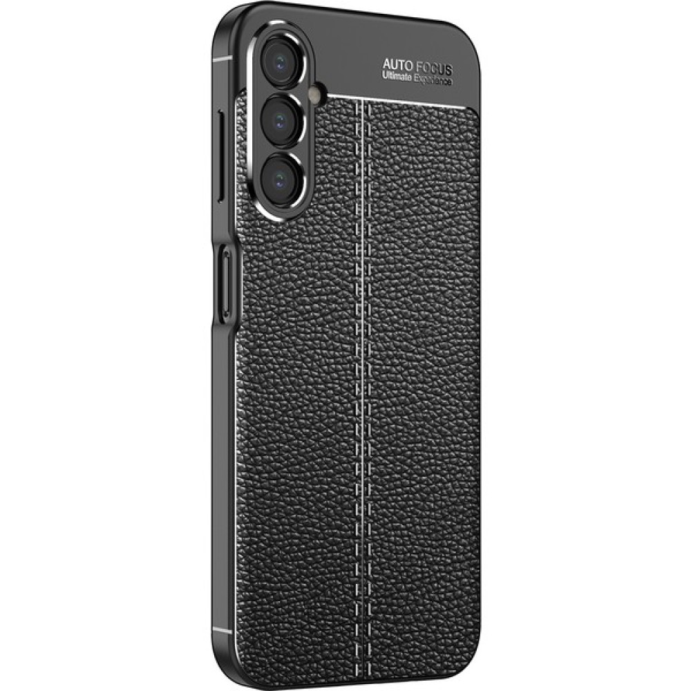 Case 4U Samsung Galaxy A54 Uyumlu Kılıf Rugan Armor Deri Görünümlü Yüksek Kalite Silikon Niss Siyah Cep Telefonu Kılıfı Fiyatı