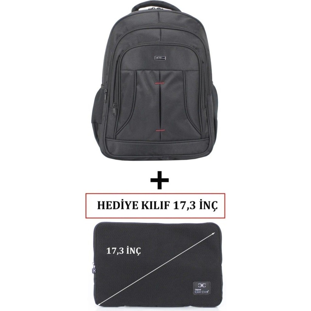 Case Club 2114 Büyük Boy Laptop Sırt Çantası 17 Inç Darbe Emici Koruma Su Geçirmez Kumaş Kılıf Hediyeli Diğer Fiyatı