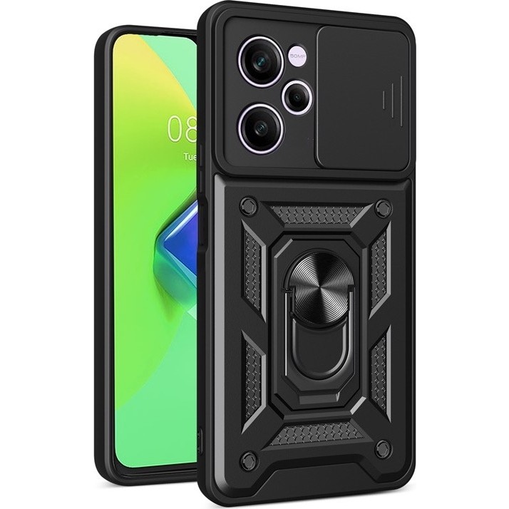 Case Street Casestreet Xiaomi Redmi Note 12 Pro 5g Kılıf Sert Silikon Tank Aramid Sürgülü Vega Yüzüklü Siyah Cep Telefonu Kılıfı Fiyatı