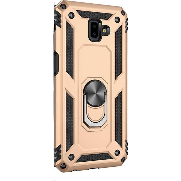 Case Street Samsung Galaxy J6 Plus Kılıf Vega Yüzüklü Mıknatıslı+Nano Glass Gold Cep Telefonu Kılıfı Fiyatı