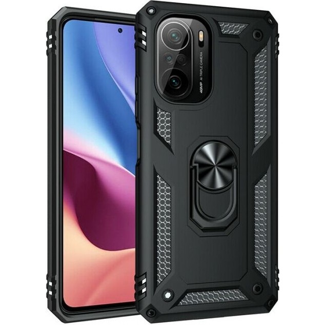 Case Street Xiaomi Redmi K40 Kılıf Vega Tank Koruma Standlı Yüzüklü Mıknatıslı+Nano Glass Siyah Cep Telefonu Kılıfı Fiyatı