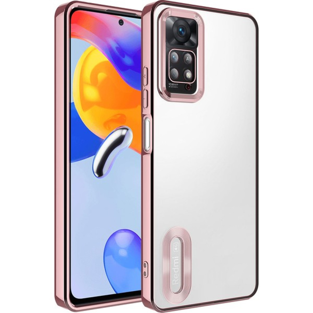 Case World Caseworld Xiaomi Redmi Note 12 Pro 4g Kapak Yanları Renkli Lens Korumalı Logo Gösteren Şeffaf Luxury Silikon Kılıf - Rose Gold Cep Telefonu Kılıfı Fiyatı