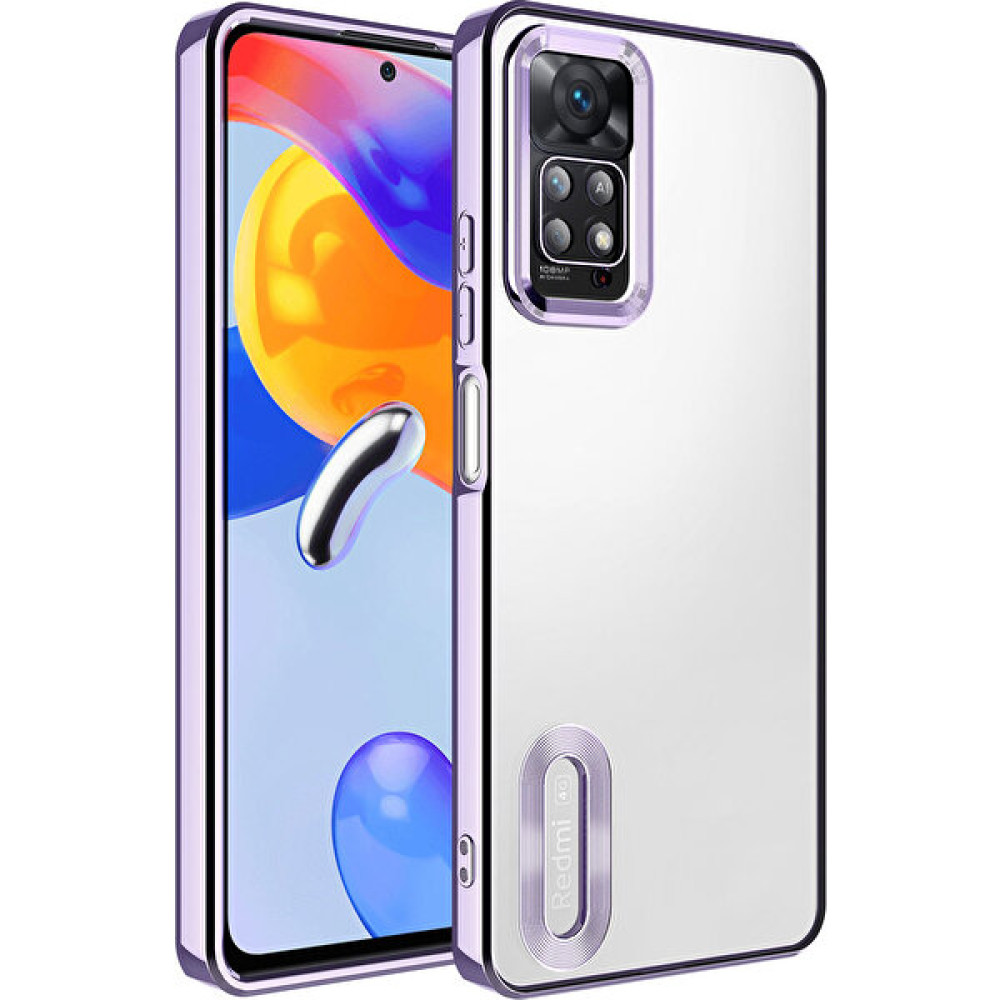 Case World Xiaomi Redmi Note 12 Pro 4g Kapak Yanları Renkli Lens Korumalı Logo Gösteren Şeffaf Luxury Silikon Kılıf - Lila Cep Telefonu Kılıfı Fiyatı