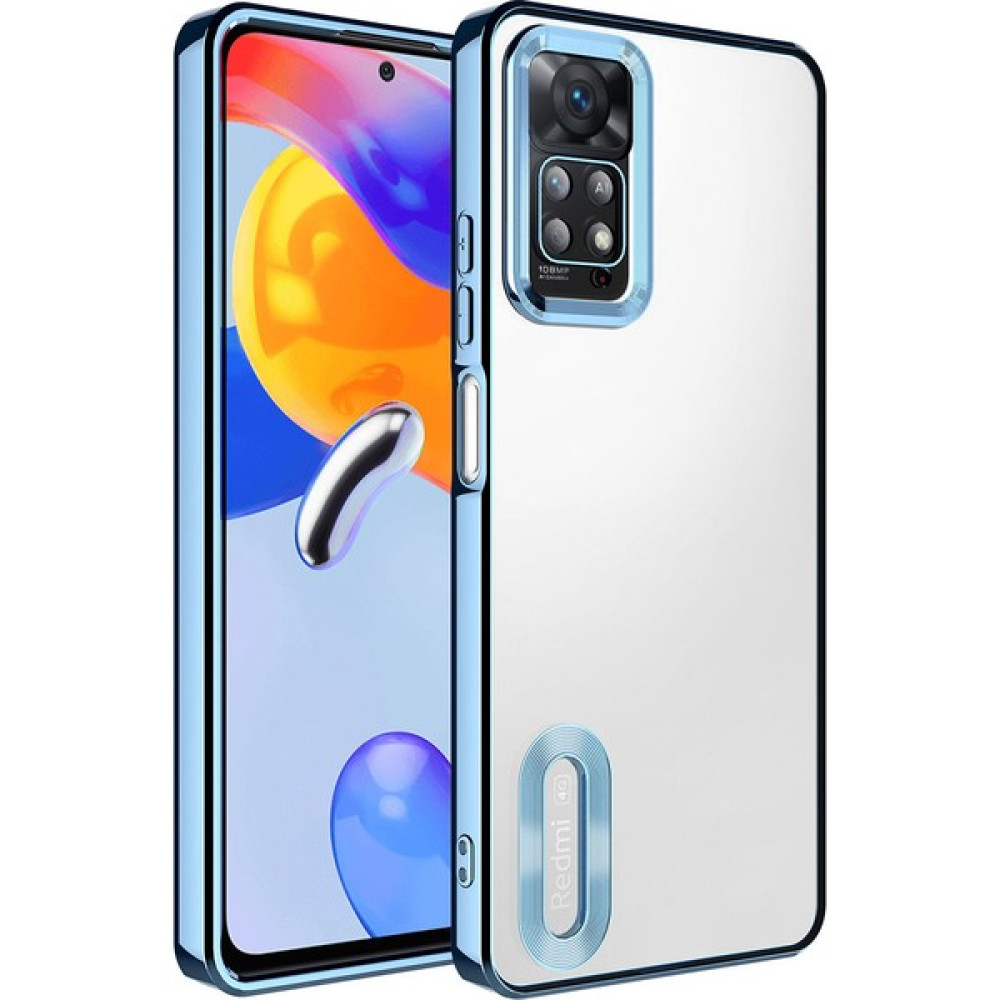 Case World Xiaomi Redmi Note 12 Pro 4g Kapak Yanları Renkli Lens Korumalı Logo Gösteren Şeffaf Luxury Silikon Kılıf - Mavi Cep Telefonu Kılıfı Fiyatı