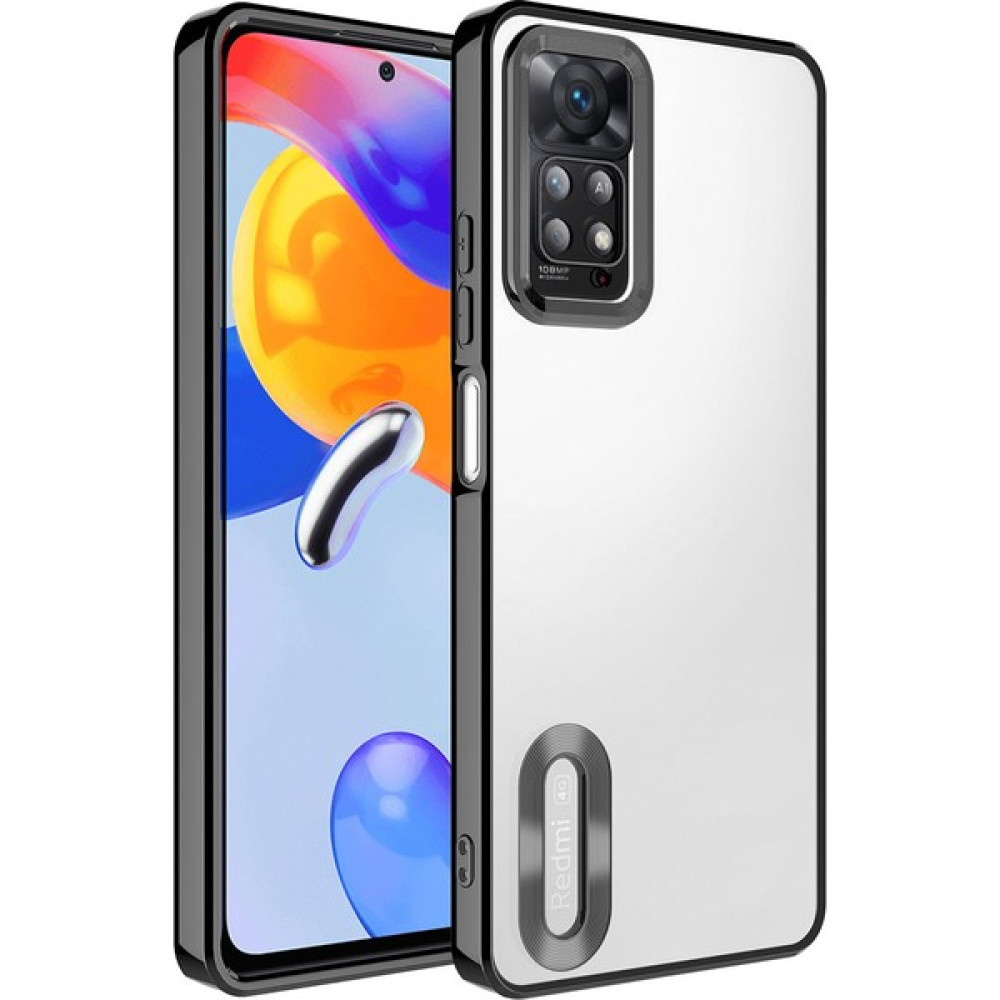 Case World Xiaomi Redmi Note 12 Pro 4g Kapak Yanları Renkli Lens Korumalı Logo Gösteren Şeffaf Luxury Silikon Kılıf - Siyah Cep Telefonu Kılıfı Fiyatı