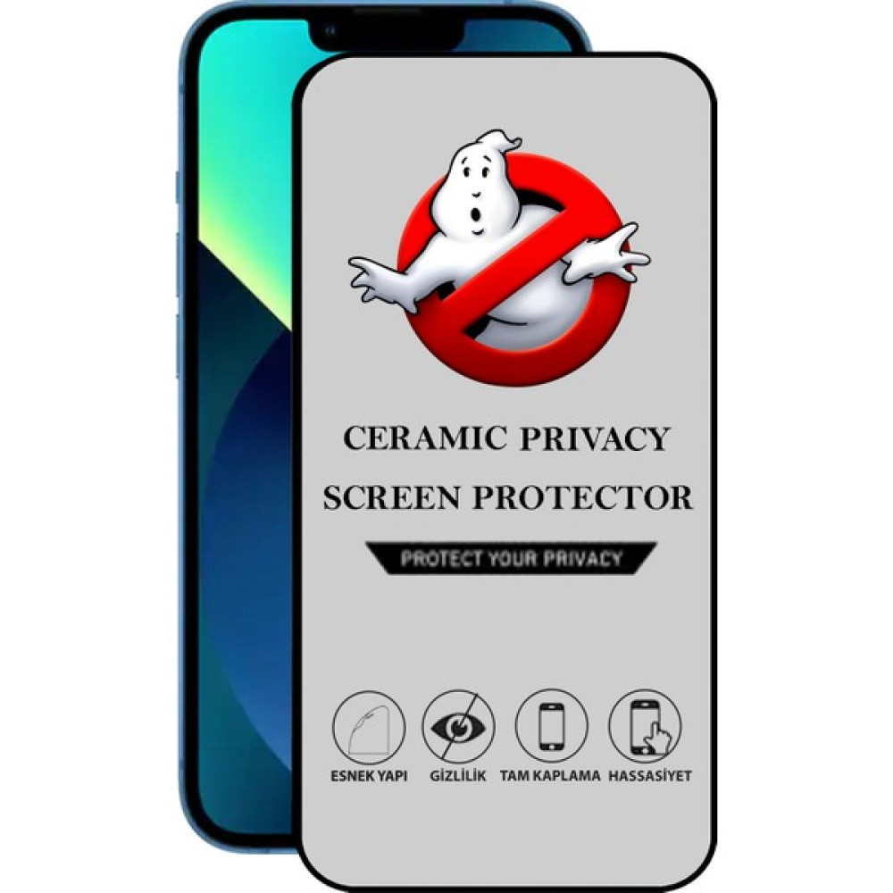 Caseart Apple iPhone 13 Görünmez Tam Kaplayan Seramik Ekran Koruyucu Esnek Cam - Saydam Cep Telefonu Ekran Koruyucusu Fiyatı