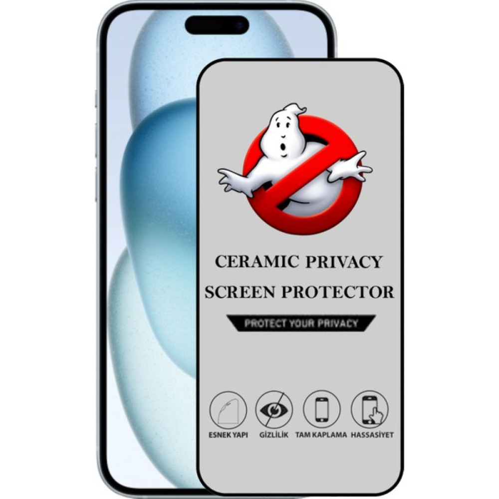 Caseart Apple iPhone 15 Plus Tam Kaplayan Parlak Seramik Nano Esnek Hayalet Ekran Koruyucu - Şeffaf Cep Telefonu Ekran Koruyucusu Fiyatı