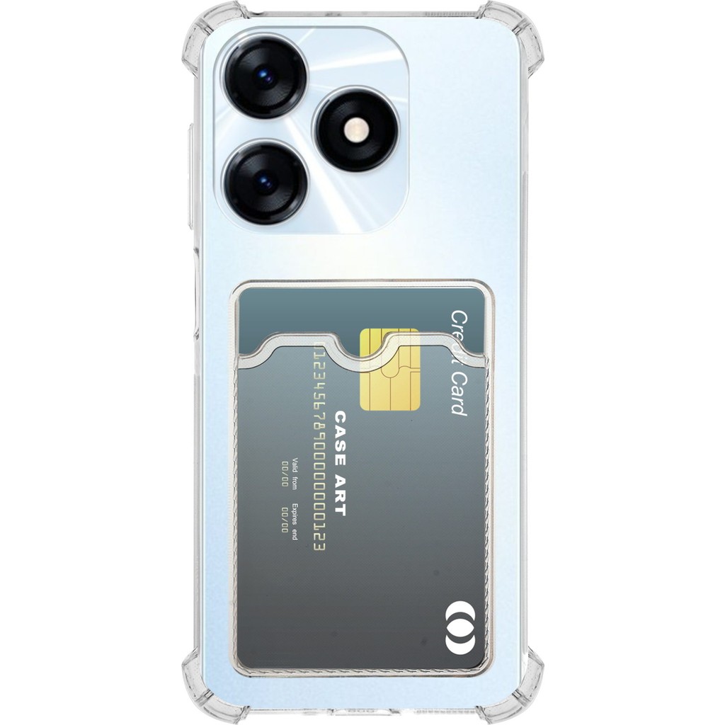 Caseart Tecno Spark 10 Kapak Kamera Korumalı Kartlıklı Darbe Emici Özellikli Şeffaf Silikon Kılıf - Spark 10 4G Cep Telefonu Kılıfı Fiyatı