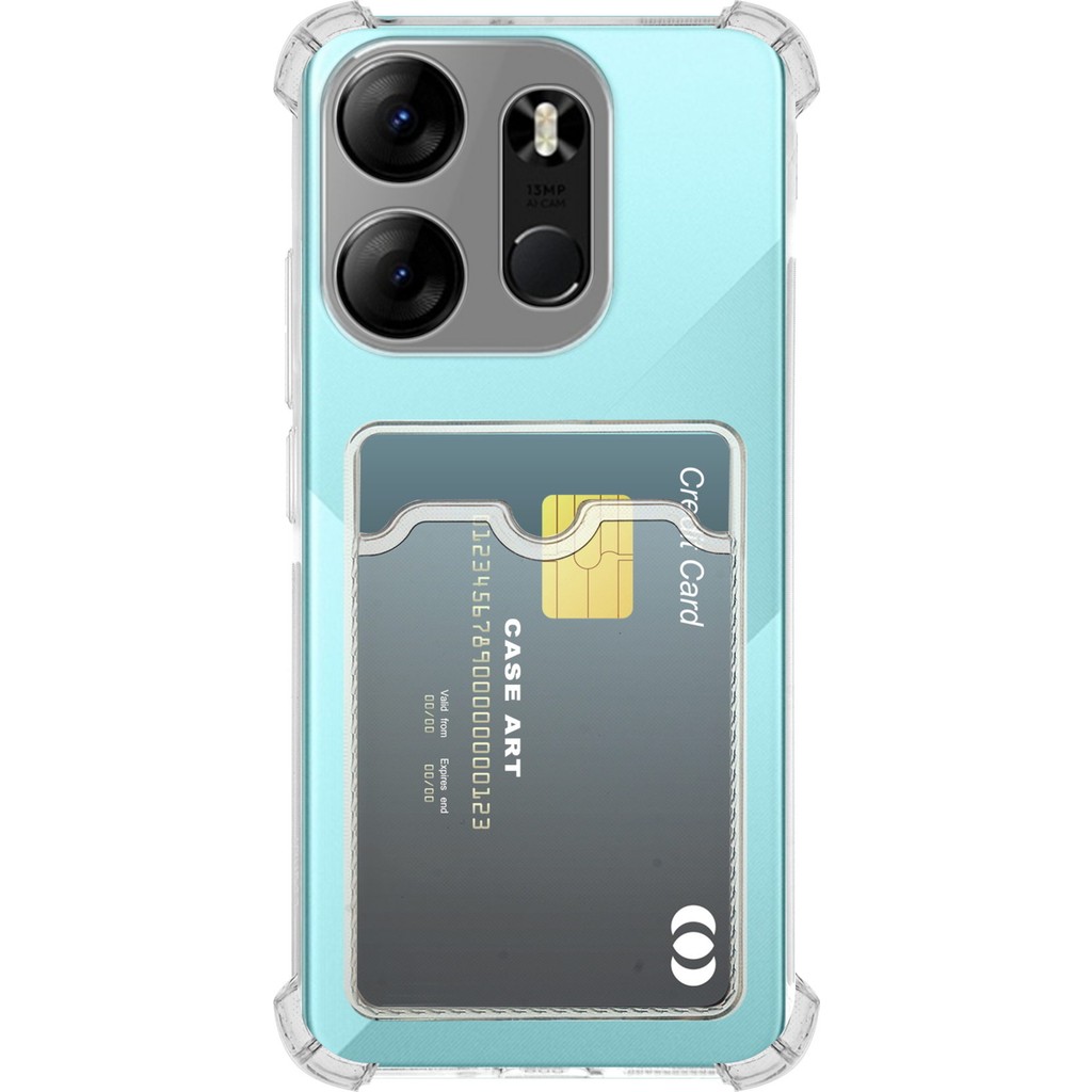 Caseart Tecno Spark Go 2023 Kapak Kamera Korumalı Kartlıklı Darbe Emici Özellikli Şeffaf Silikon Kılıf Cep Telefonu Kılıfı Fiyatı