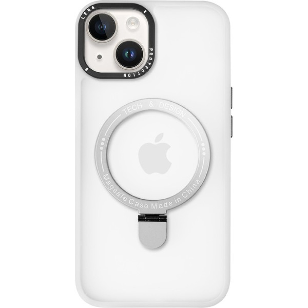 Casen iPhone 14 Plus Magsafe Kablosuz Şarj Standlı Kamera Korumalı Gri Çerçeveli Renkli Kılıf - 128 Cep Telefonu Kılıfı Fiyatı