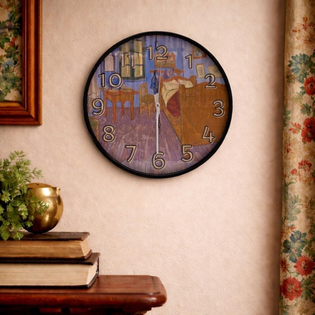 Caseras Van Gogh Arles'teki Yatak Odası Desenli Cam Duvar Saati 28 cm – Sessiz Mekanizma, Modern Dekor - 28 x 28 cm SSD / Solid State Drive Fiyatı