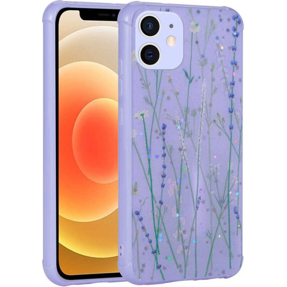 Casetr Apple iPhone 12 - Uyumlu Simli Desenli Kamera Korumalı Parlak Casetr Popy Kapak-Dallar - Dallar Cep Telefonu Kılıfı Fiyatı