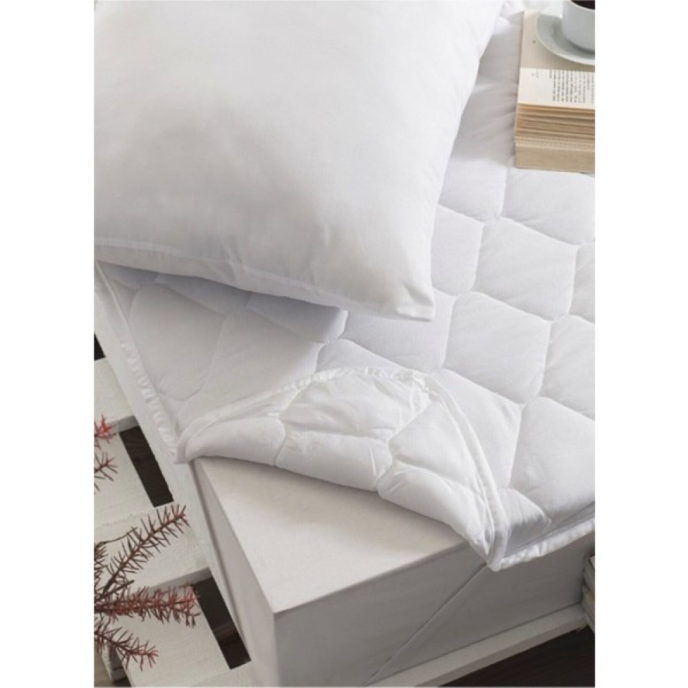 Casilda Home Kapitoneli Çift Kişilik Yatak Koruyucu - 150 x 200 cm - Beyaz Alez / Yatak Koruyucu Fiyatı