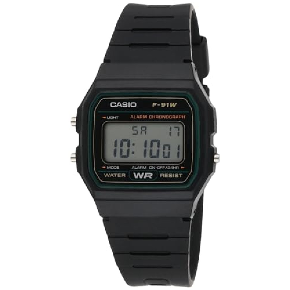 Casio F-91W-3DG Black Wrist Watch, Strap