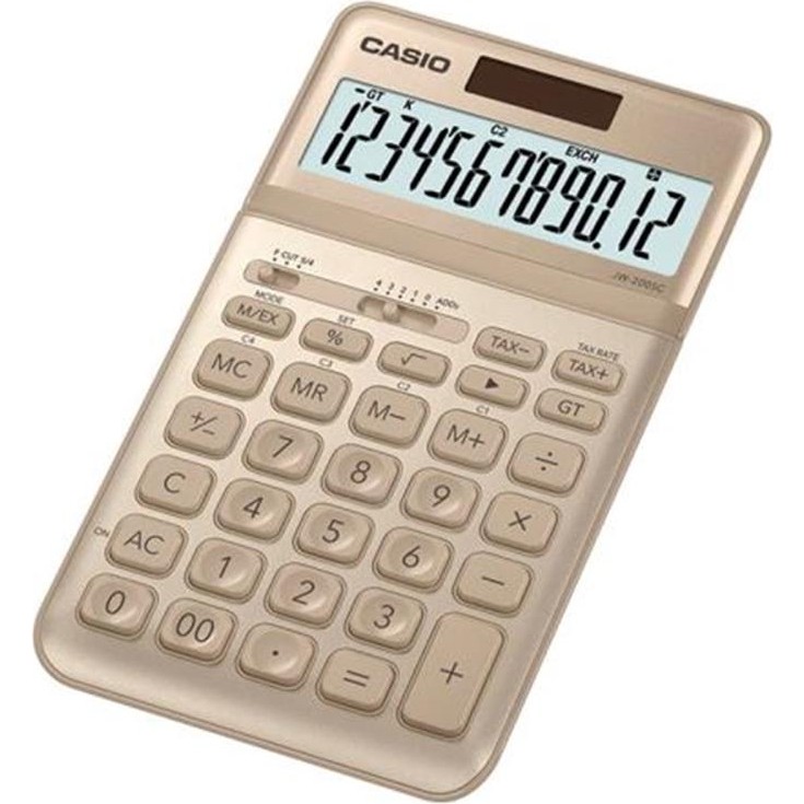 Casio JW-200SC-GD 12 Haneli Altın Sarı Masa Üstü Hesap Makinesi Gelişmiş Fonksiyonlar Hesap Makinesi Fiyatı