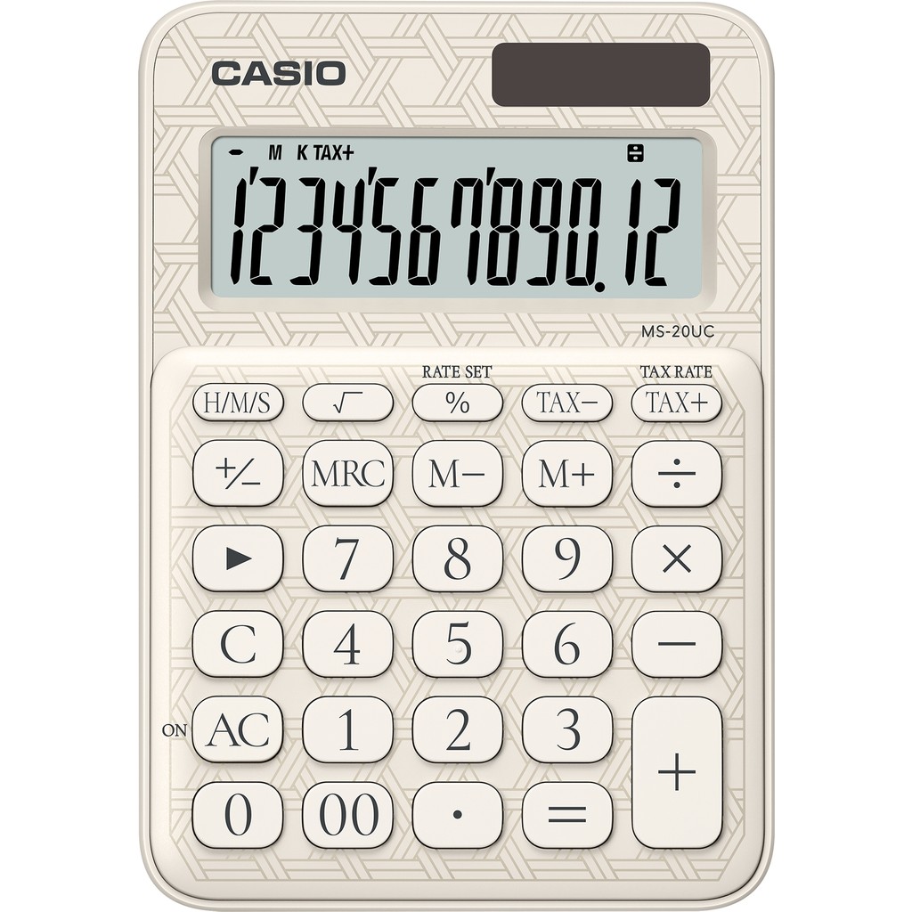 Casio Ms-20Uc-Jwe 12 Hane Beyaz Desenli Masa Üstü Hesap Makinesi - Yok Hesap Makinesi Fiyatı