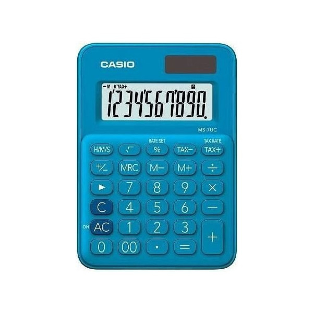 Casio Ms-7uc-Bu Masa Üstü Hesap Makinesi 10 Hane Mavi Oto Boyaları Fiyatı