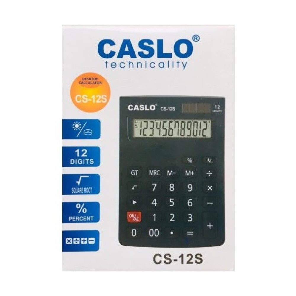 Caslo Technicality Cs-12 S 12 Haneli Hesap Makinası Siyah Hesap Makinesi Fiyatı