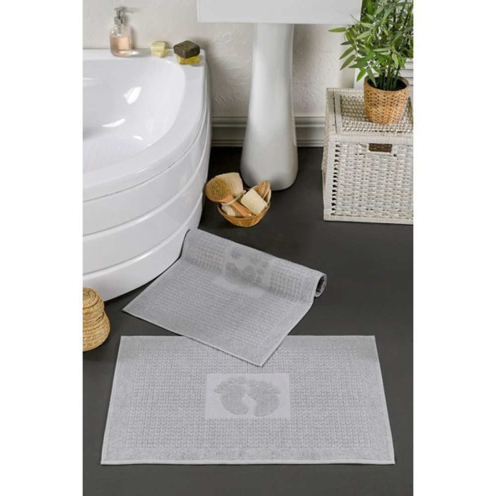 Casnack gri 2 Adet 520 Gr. Ayak Havlusu-Paspas - Gri - 50 x 70 cm Ayak Havlusu Fiyatı