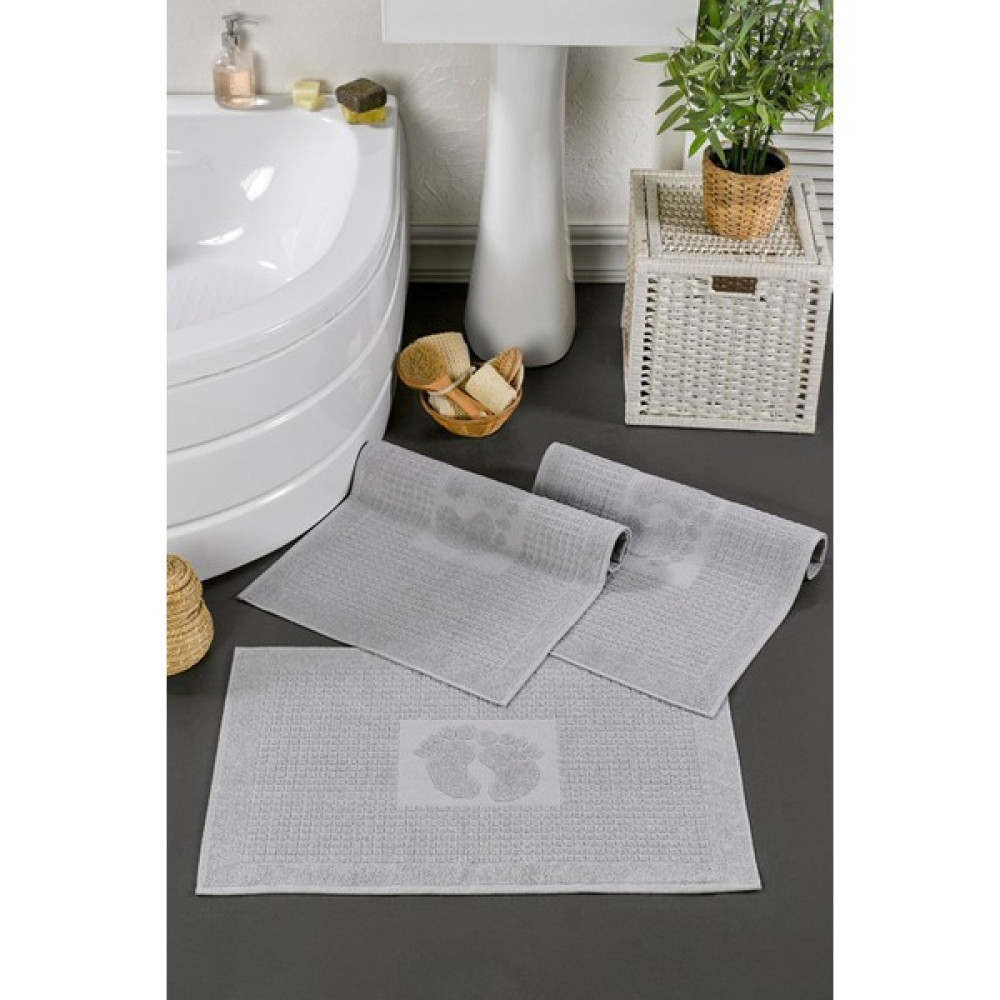 Casnack Gri 3 Adet 780 Gr. Ayak Havlusu-Paspas Seti - 50 x 70 cm Ayak Havlusu Fiyatı