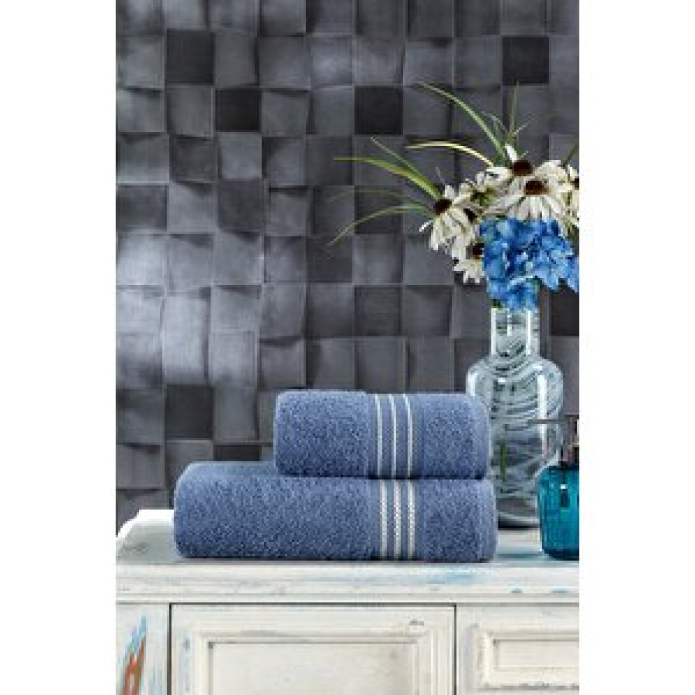 Casnack Veronica 2'li Banyo Havlu Seti Indigo Banyo Havlusu Fiyatı
