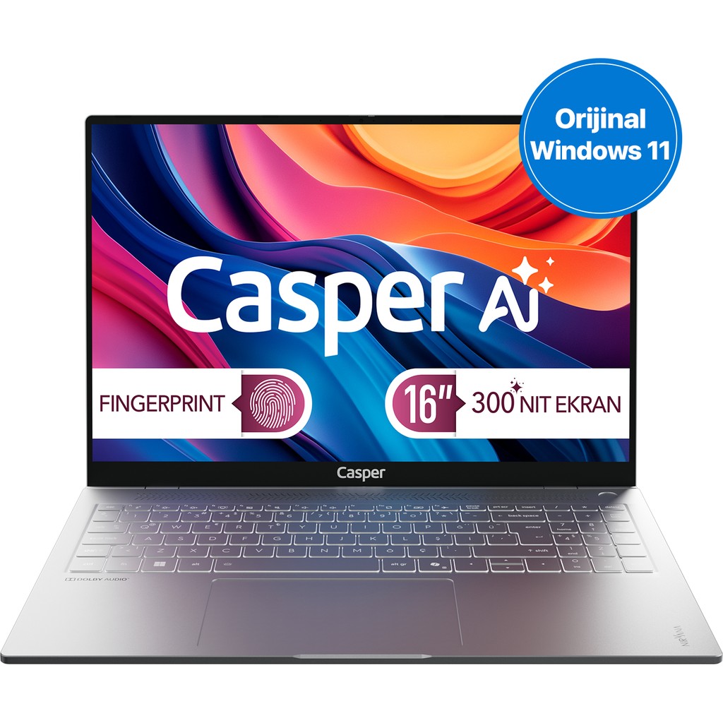 Casper Nirvana S100 300NIT Intel Core Ultra 7-255H 24GB DDR5 1TB SSD 16" W11P Laptop S100.255H-CF00R-G-F - 1 TB - 24 GB Dizüstü Bilgisayar Fiyatı