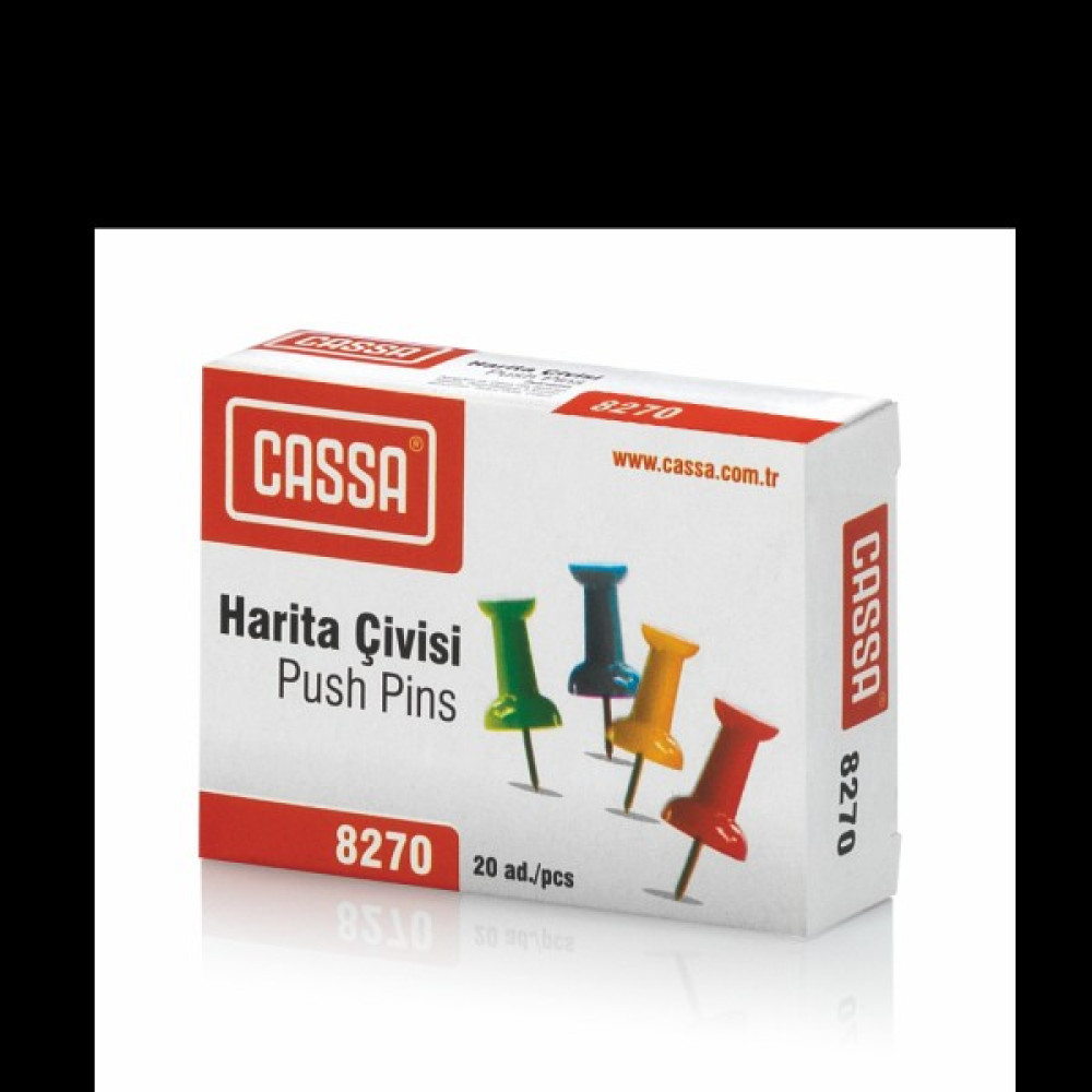 Cassa 8270 Harita Çivisi Renkli 5 Kutu 100 Adet Toplu İğne & Raptiye Fiyatı