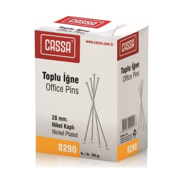 Cassa 8290 28 mm Toplu İğne 250 Gr Kolay İğnelenebilir Ofis Kullanımı İçin Diğer Fiyatı