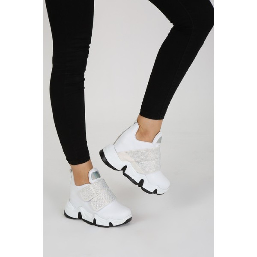 Cassido Shoes Cassıdoshoes Siyah Spor Cırtlı Dolgu Topuklu 011-803 Kadın Spor Ayakkabı Spor Ayakkabı Fiyatı