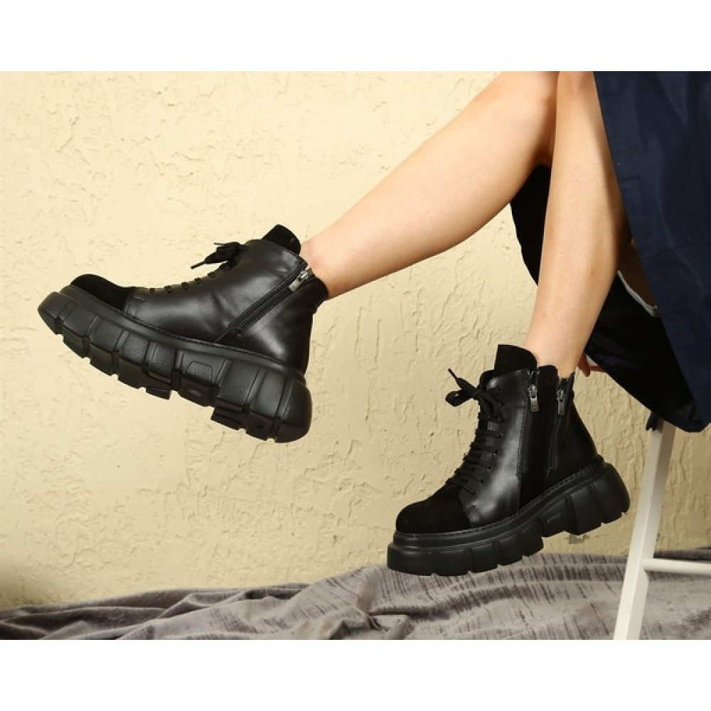 Cassido Shoes Hakiki Deri Çift Fermuarlı Balenciaga Taban Siyah Spor Kadın Bot Kadın Botları Fiyatı