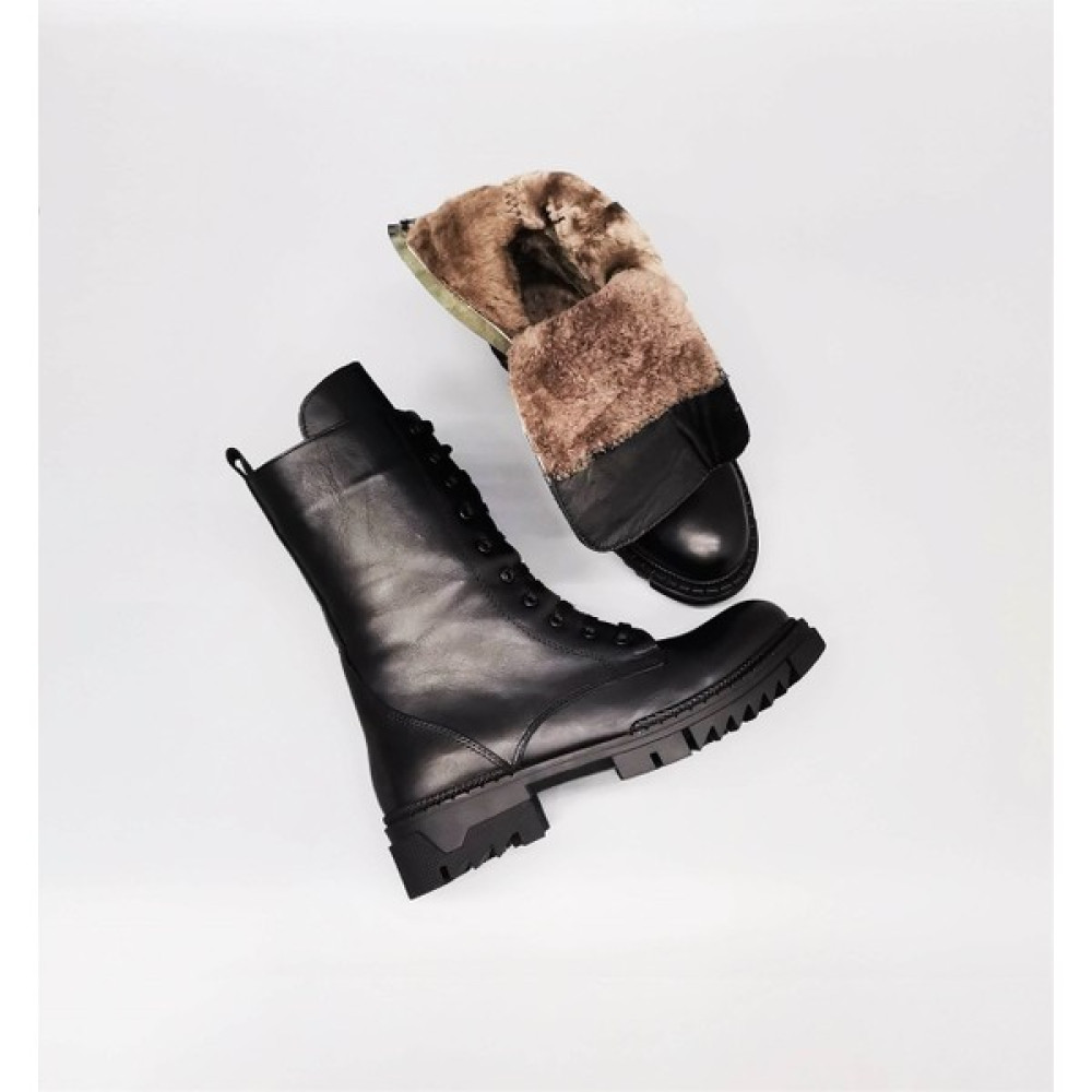Cassido Shoes Hakiki Deri Içi Kuzu Kürkü Siyah Kadın Postal Bot Kadın Botları Fiyatı