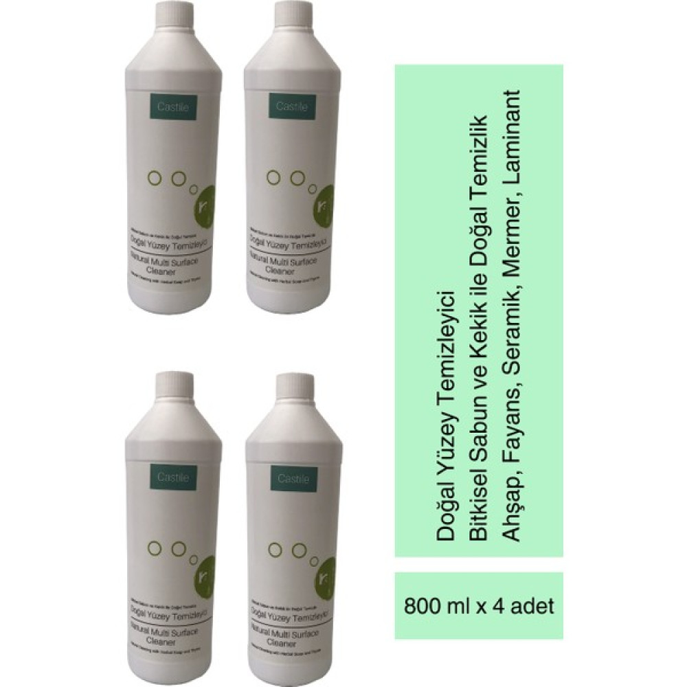 Castile Doğal Yüzey Temizleyici 800 ml 4'lü Oto Boyaları Fiyatı