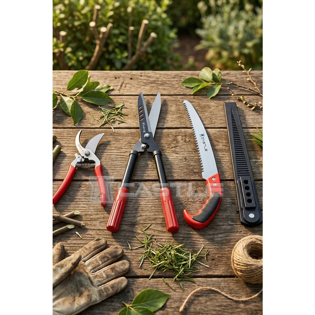 Castle CST-54X Çim Kesme Makası Budama Makası Çim Çit Kesme Dal Budama Testeresi 3 Lü Set Çim Biçme Makinesi Fiyatı
