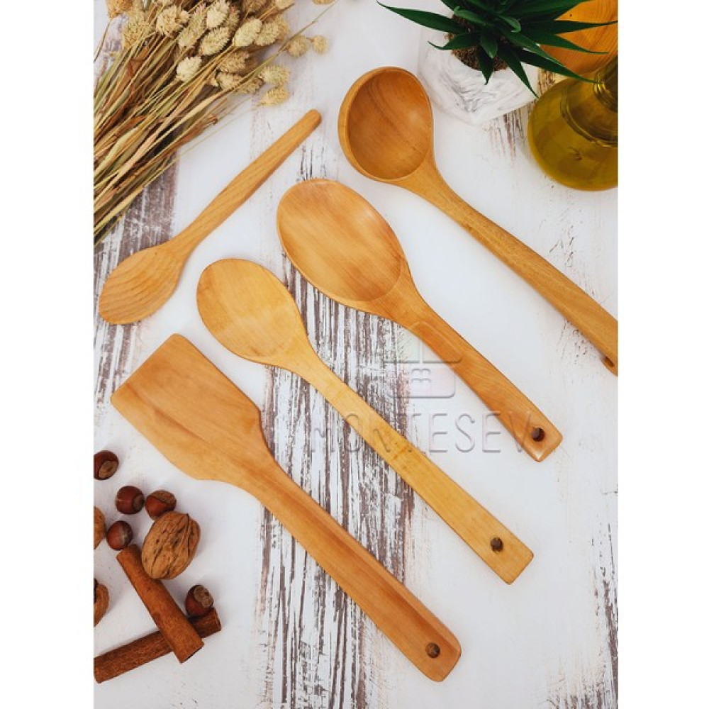 Castle Kitchen Ahşap Tahta Mutfak Kaşık Seti 5 Parça Kayın , Şimşir ve Bambu Ağacı Mutfak Gereçleri Fiyatı