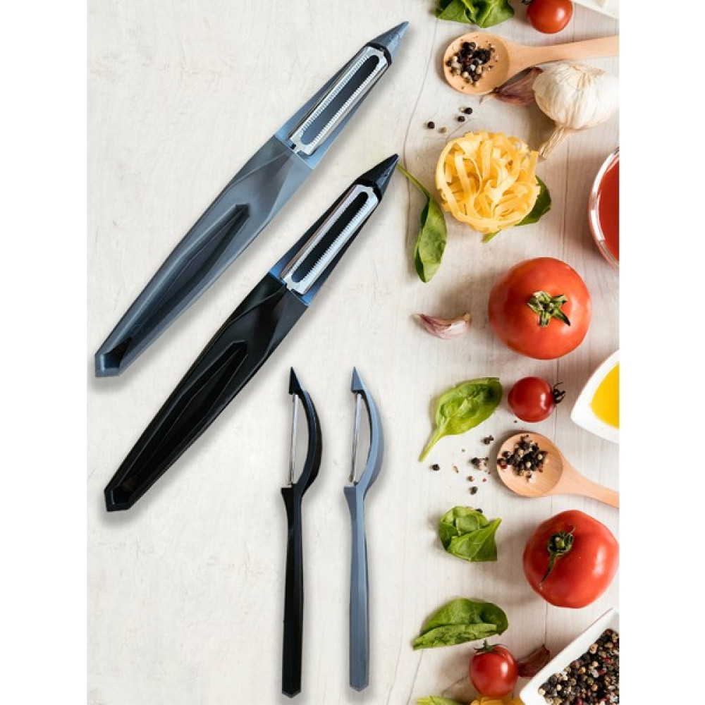 Castle Kitchen Soyacak Sebze Meyve Patates Domates Soyacağı Siyah - Gri 2'li Pratik Mutfak Gereçleri Fiyatı