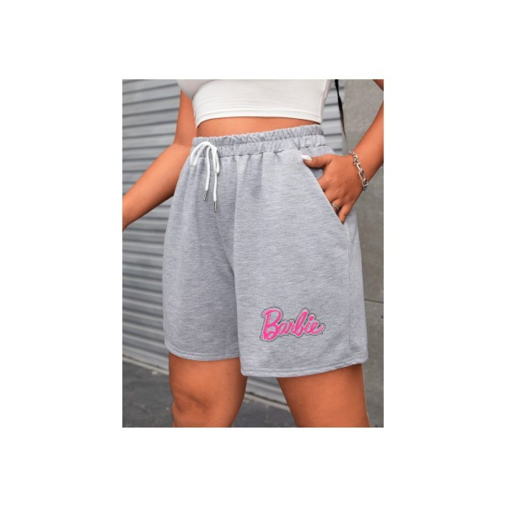 Casual Style Casualstyle Kadın Gri Barbie Özel Baskılı Penye Şort Bayan Şort Fiyatı